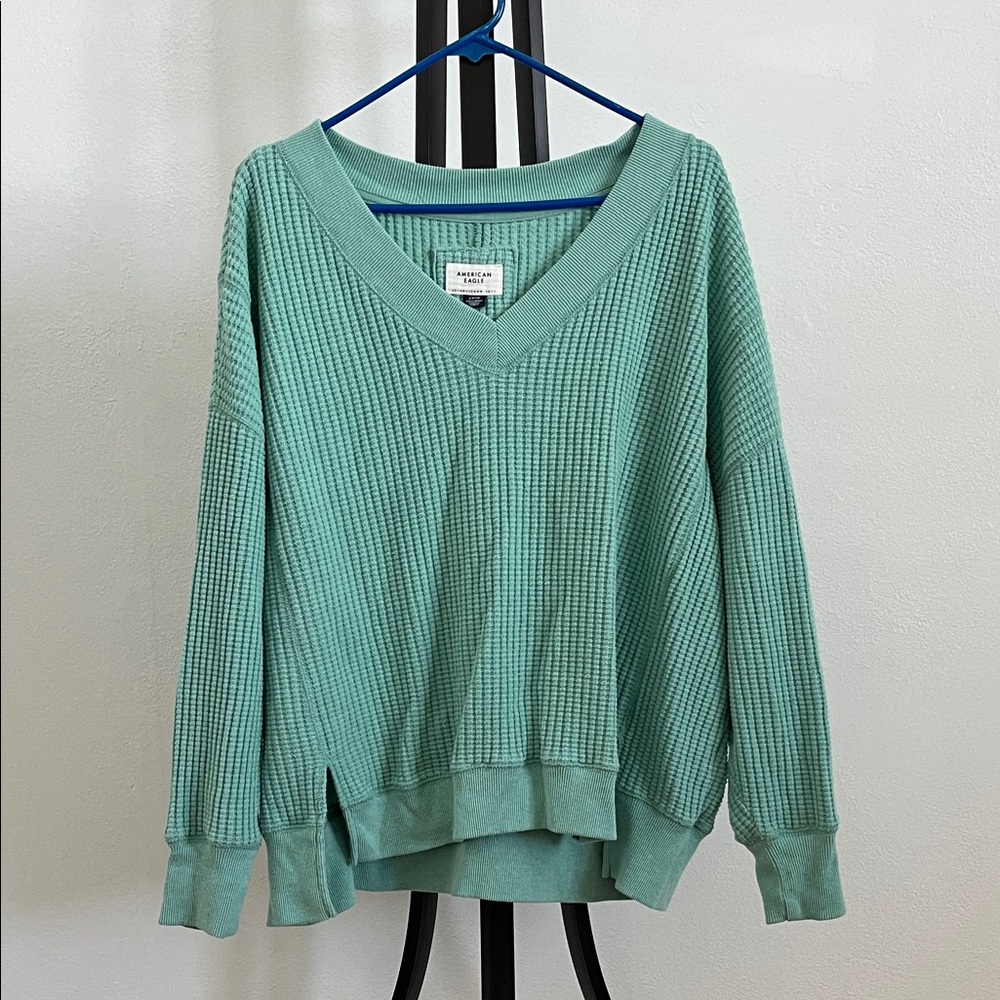 Universal Thread Mint V-Neck Sweater Oversized Pullover